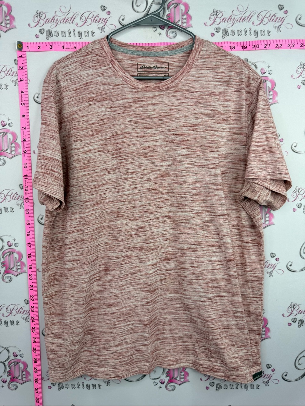 Eddie Bauer tshirt Heathered red Short Sleeve Crew T-Shirt